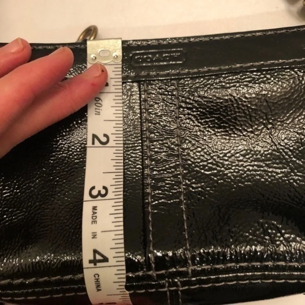 Coach black patent leather ultra rare vintage y2k mini Zoe bag wristlet